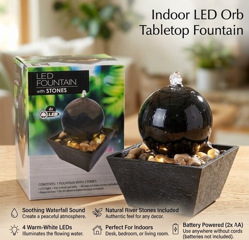 Fontana led tavolo sfera - fontana, da
